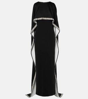 Roland Mouret Embellished Satin Crepe Gown - Black