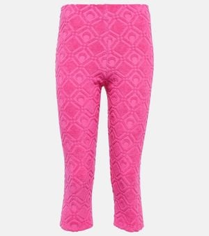 Marine Serre Jacquard Cotton-Blend Leggings - Pink