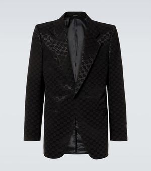 Gucci Gg Cotton Viscose Formal Jacket, Ready-To-Wear - Black