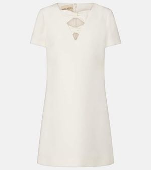 Valentino Crepe Couture Bow-Detail Minidress - White