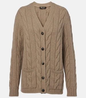 Loro Piana Cardigan Trenzado Napier De Cachemir - Marrón