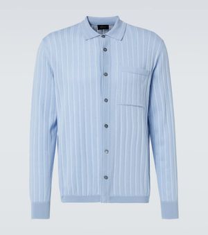 Brioni Cardigan Aus Baumwolle, Seide Und Leinen - Blau