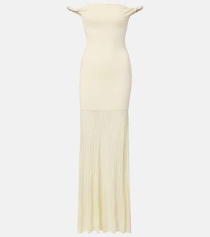 SIR. Vestido Largo Elia Drapeado - Blanco