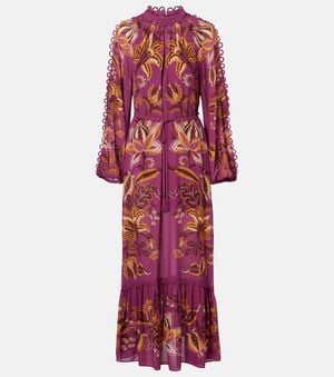 FARM Rio Abito Lungo Con Stampa Floreale - Rosso