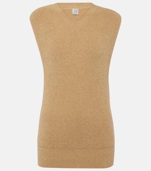 TOTEME Cotton-Blend Terry Sweater Vest - Natural
