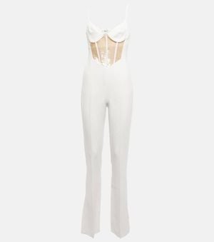 David Koma Combi-Pantalon A Sequins - Blanc