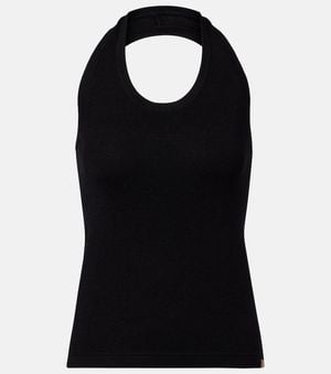 Extreme Cashmere Jerry Halterneck Cotton And Cashmere Top - Black