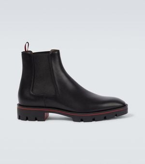 Christian Louboutin Alpinosol Leather Chelsea Boots - Black
