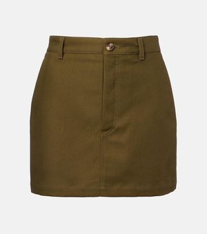 Wardrobe NYC High-Rise Cotton Miniskirt - Green
