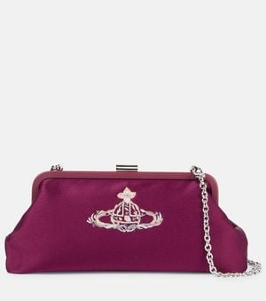 Vivienne Westwood Dorothy Embroidered Satin Clutch - Purple