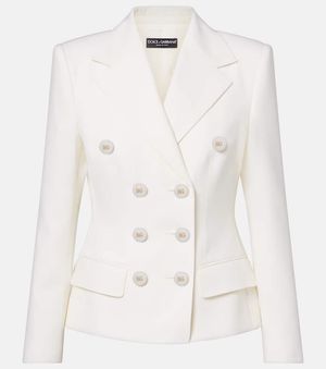 Dolce & Gabbana Double-Breasted Wool-Blend Blazer - White