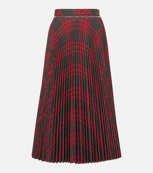 Burberry Check Pattern Pleated Skirt, Brand Size 4 (Us - Red