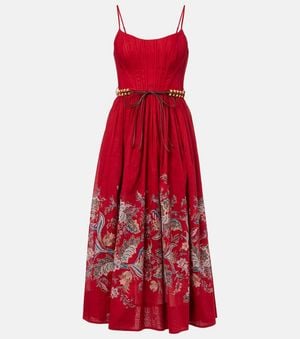Zimmermann Rhiannon Corset Midi Dress - Rot