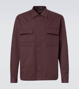 Sunspel Cotton And Cashmere Overshirt - Purple