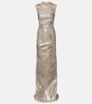 Rick Owens Coated Denim Maxi Dress - Natural
