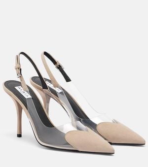 Alaïa Slingback-Pumps Cour 90 Mit Veloursleder - Mettallic