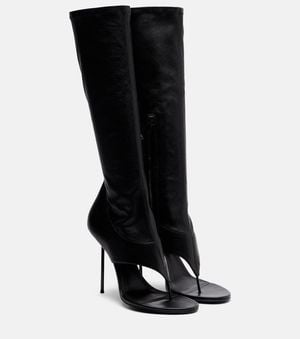 Paris Texas Lidia 105 Leather Knee-High Boots - Black