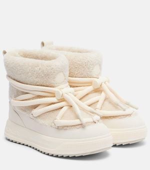 Moncler Altive Mid Teddy Snow Boots - White