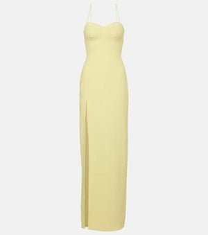 David Koma Side-Slit Corset Gown - Yellow