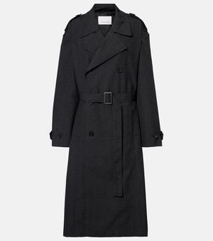 Frankie Shop Bleecker Plaid Trench Coat - Black