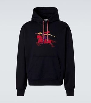 Burberry Ekd Cotton Hoodie - Blue