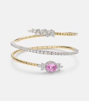 YEPREM Pulsera Reign Supreme De Oro De 18 Ct Con Zafiro Y Diamantes - Blanco