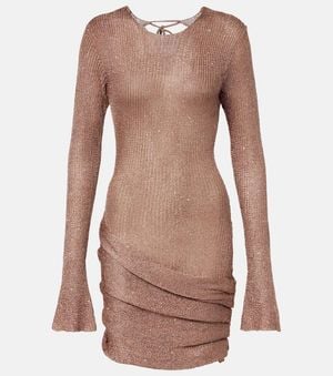 Bananhot Jones Sequined Draped Minidress - Brown