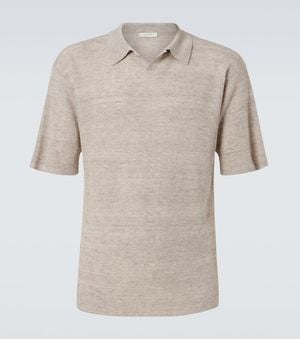 The Row Polohemd Reggie Aus Einem Leinengemisch - Natur