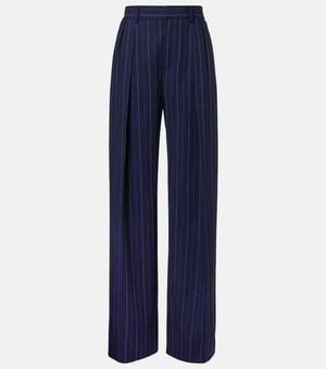 Ralph Lauren Jody Wool Wide-Leg Pants - Blue