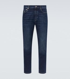 Brunello Cucinelli Jean Slim A Taille Mi-Haute - Bleu