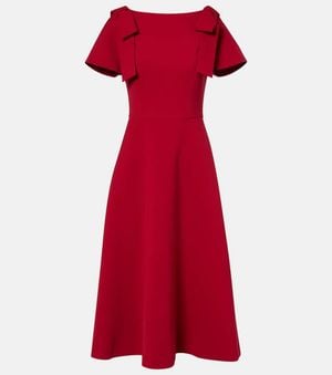Carolina Herrera Bow-Detail Crepe Midi Dress - Red