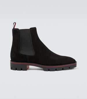 Christian Louboutin Alpinosol Suede Chelsea Boots - Black
