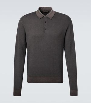Loro Piana Polohemd Jacaranda Aus Wolle Und Seide - Grau