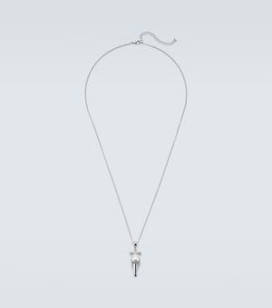 Mateo Sterling Pendant Necklace With Pearl - White