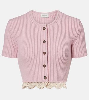Magda Butrym Top Aus Kaschmir Mit Haekelstrick - Pink