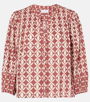 Velvet Haddon Printed Cotton Blouse - Red