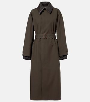 Bottega Veneta Intrecciato Cotton-Blend Trench Coat - Brown