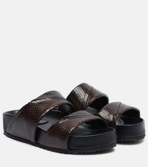 Dries Van Noten Plateausandalen Aus Leder - Schwarz