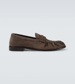 Saint Laurent Mocassins Le Loafer En Daim - Marron