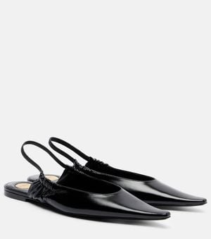 Saint Laurent Ballerines Slingback En Cuir - Noir