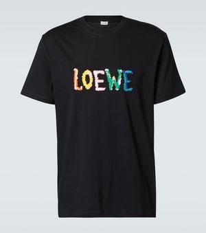 Loewe Logo Cotton T-Shirt - Black
