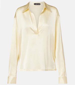 Tom Ford Silk-Blend Top - Natural