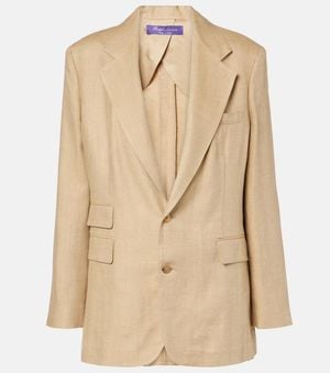 Ralph Lauren Russel Silk And Linen Blazer - Natural