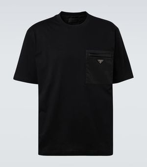 Prada T-Shirt Aus Baumwoll-Jersey - Schwarz