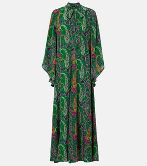 Etro Maxikleid Aus Seide - Grün