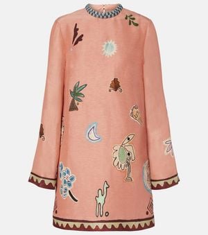 ALÉMAIS X Lrnce Laurence Linen And Silk Minidress - Pink