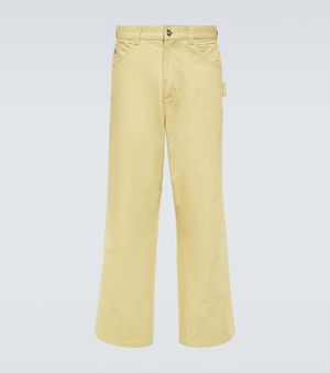 Bode Brook Cotton Canvas Wide-Leg Pants - Yellow