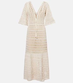 Anna Kosturova Crochet Cotton Maxi Dress - Natural