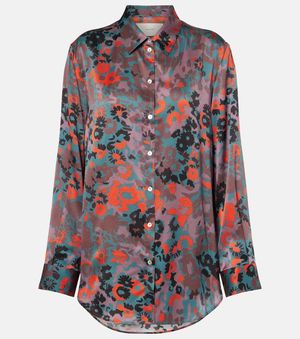 Asceno Printed Silk Charmeuse Shirt - Multicolour