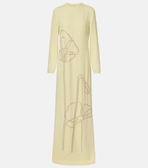 Costarellos Zarie Embellished Crepe Gown - Yellow